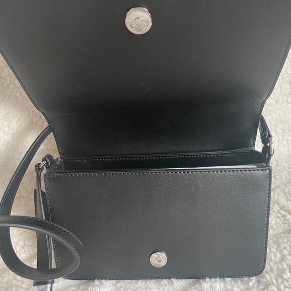 Brand New Michael Kors LOGO Black Gray Crossbody Purse Bag Black MSRP $298 - Picture 8 of 10